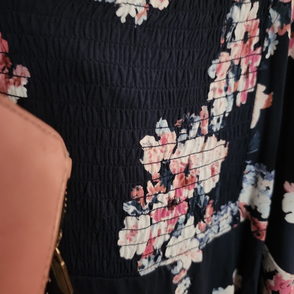 Michel Studio Dresses & Skirts - Michel Studio Navy Floral Dress with Pink and White Flowers.